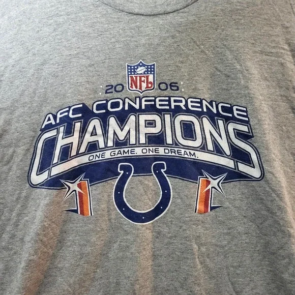 Alstyle Mens Indianapolis Colts 2006 AFC Conference Champions Grey T-Shirt L - Picture 3 of 8